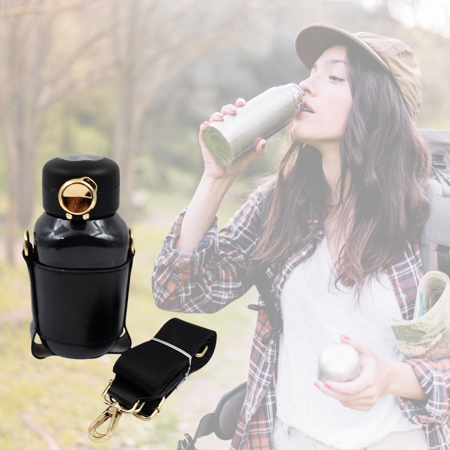 Thermos Steel Bottle, Push Button | Fashion Cup Temperature Display Bottle (420 ML) - infinityexculsivestore.com