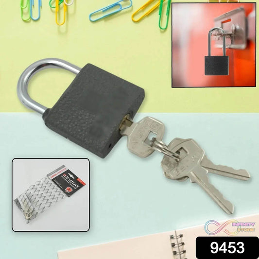 Iron lock, Brass Core and Thickened Black Iron Door Lock With 3 pc Keys for Home Dormitory, Waterproof Antirust Anti-theft locks Outdoor Gate Shed Locks Warehouse Small Iron Door Drawer Lock ( 37 mm ) - infinityexculsivestore.com