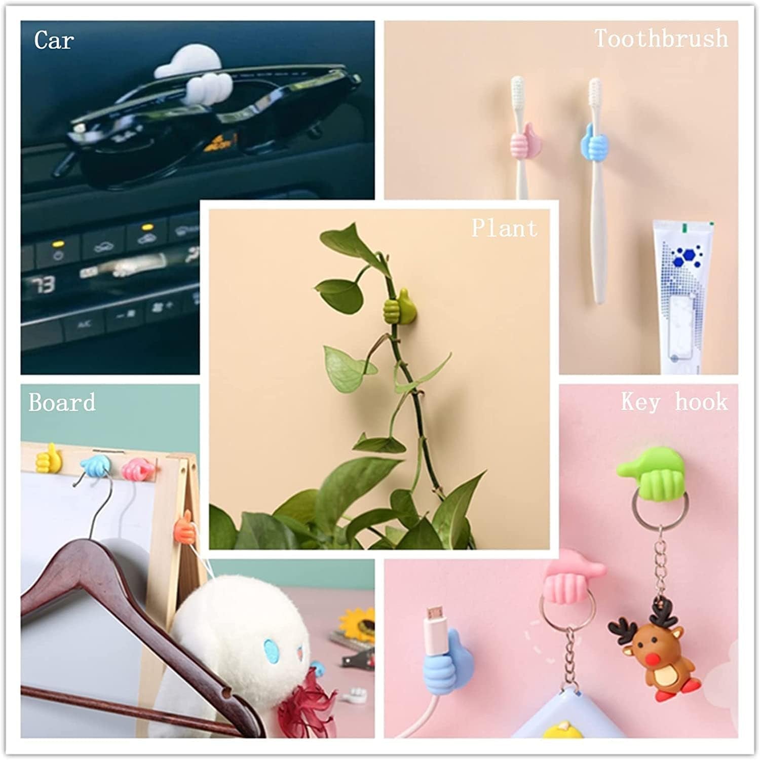Thumb Cable Clips,Cord Holder Multi - Functional Wall Hooks Cable Organizer Cable Management for Desk Home Office Car Multi Color (Pack Of 10) - infinityexculsivestore.com