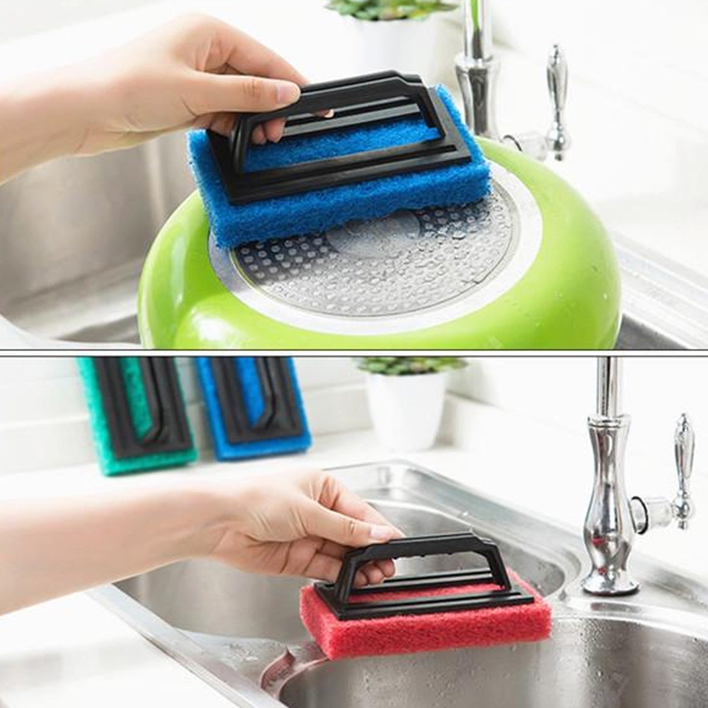 Tile cleaning multipurpose scrubber Brush with handle - infinityexculsivestore.com