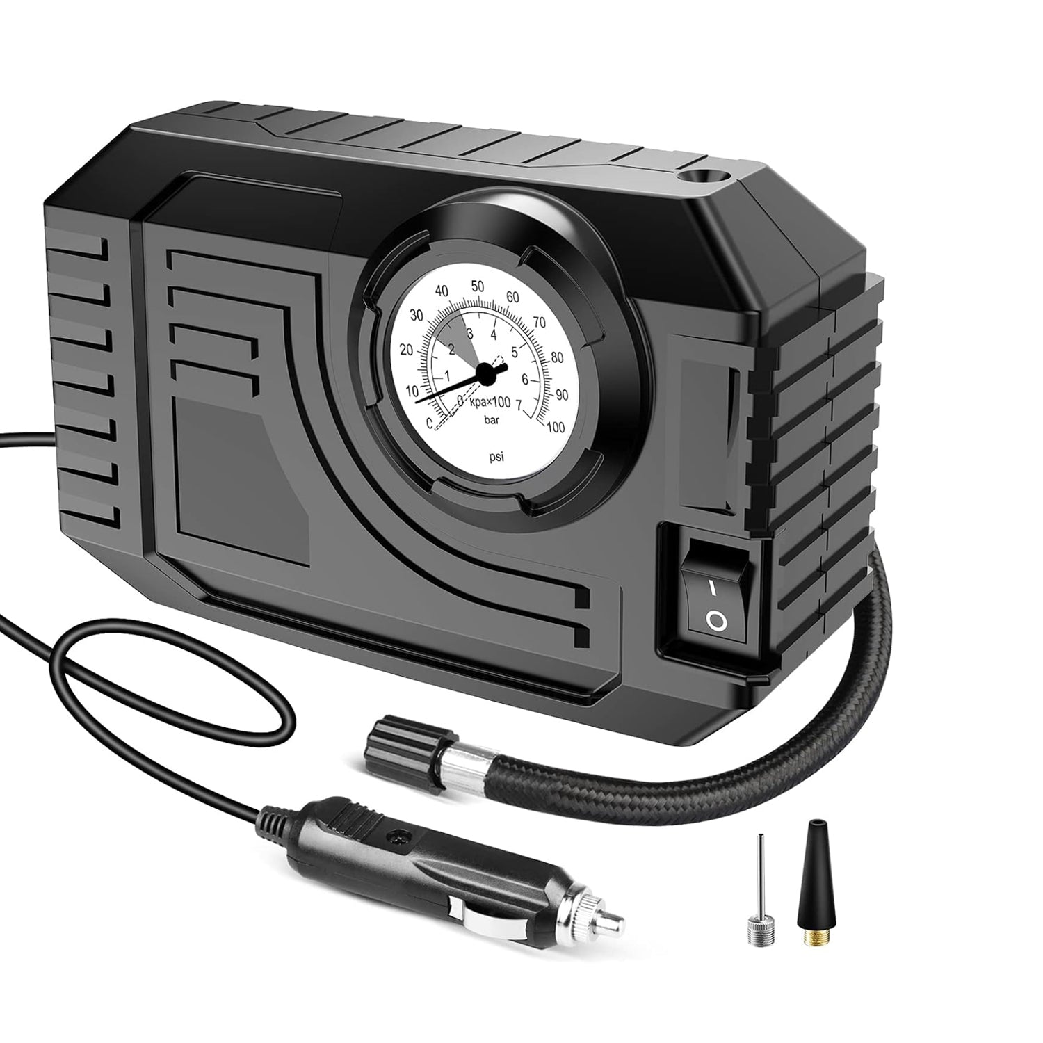 Tire Inflator Portable Air Compressor 12V Small Air Pump for Car Tires Bicycle Balloons, Cars, Bike, Bicycles and Other Inflatables with LED Light (12V) - infinityexculsivestore.com