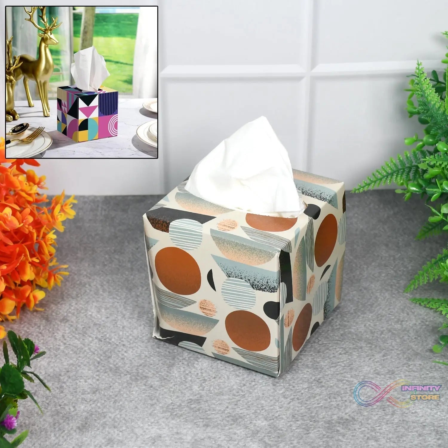 Tissues Cube Box – Stylish and Practical Tissue Holder for Home & Office (50 Pcs Set Approx) - infinityexculsivestore.com
