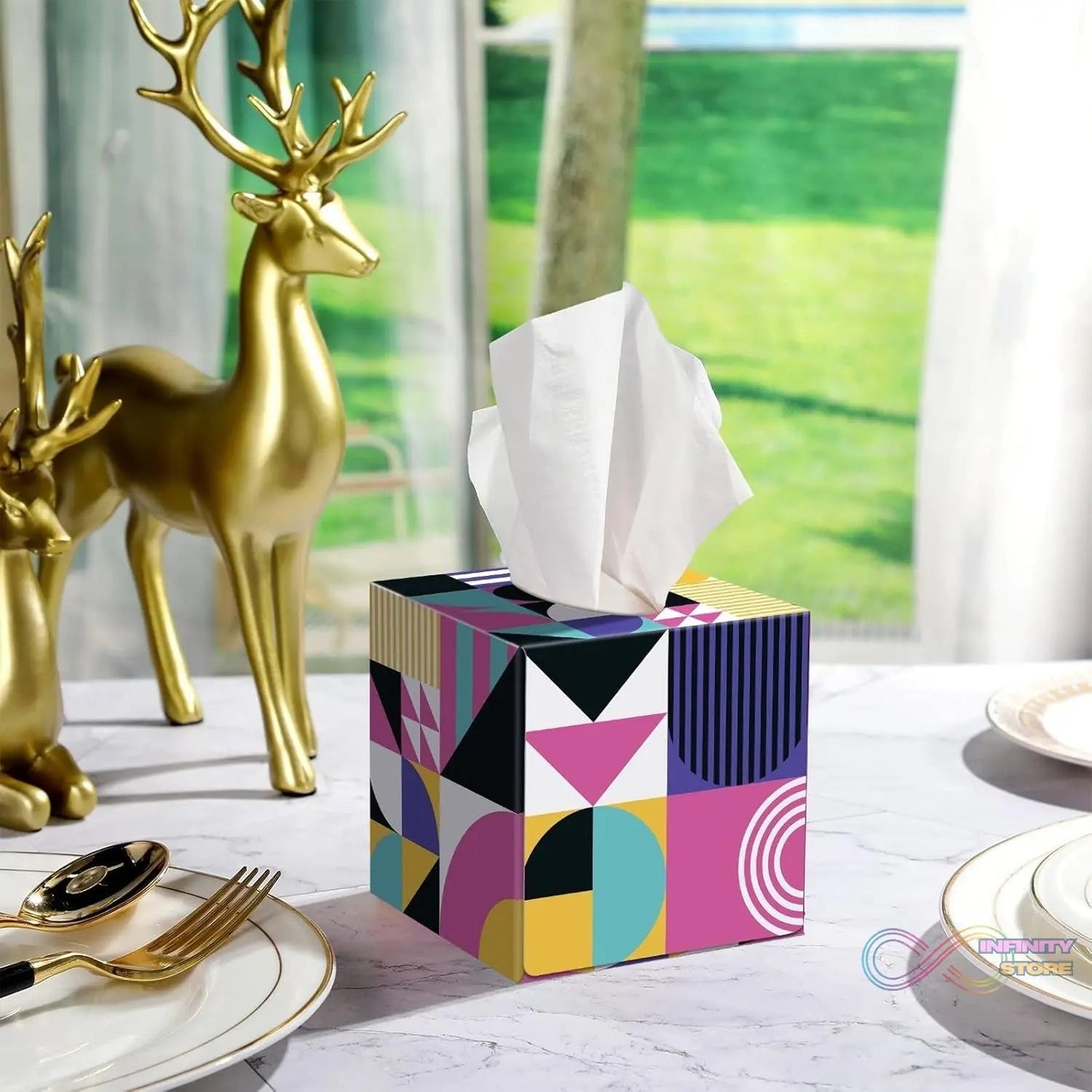 Tissues Cube Box – Stylish and Practical Tissue Holder for Home & Office (50 Pcs Set Approx) - infinityexculsivestore.com