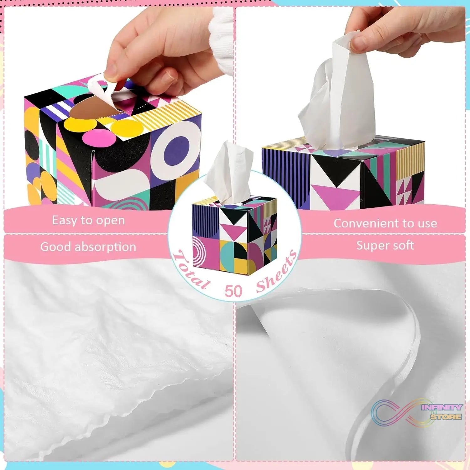 Tissues Cube Box – Stylish and Practical Tissue Holder for Home & Office (50 Pcs Set Approx) - infinityexculsivestore.com