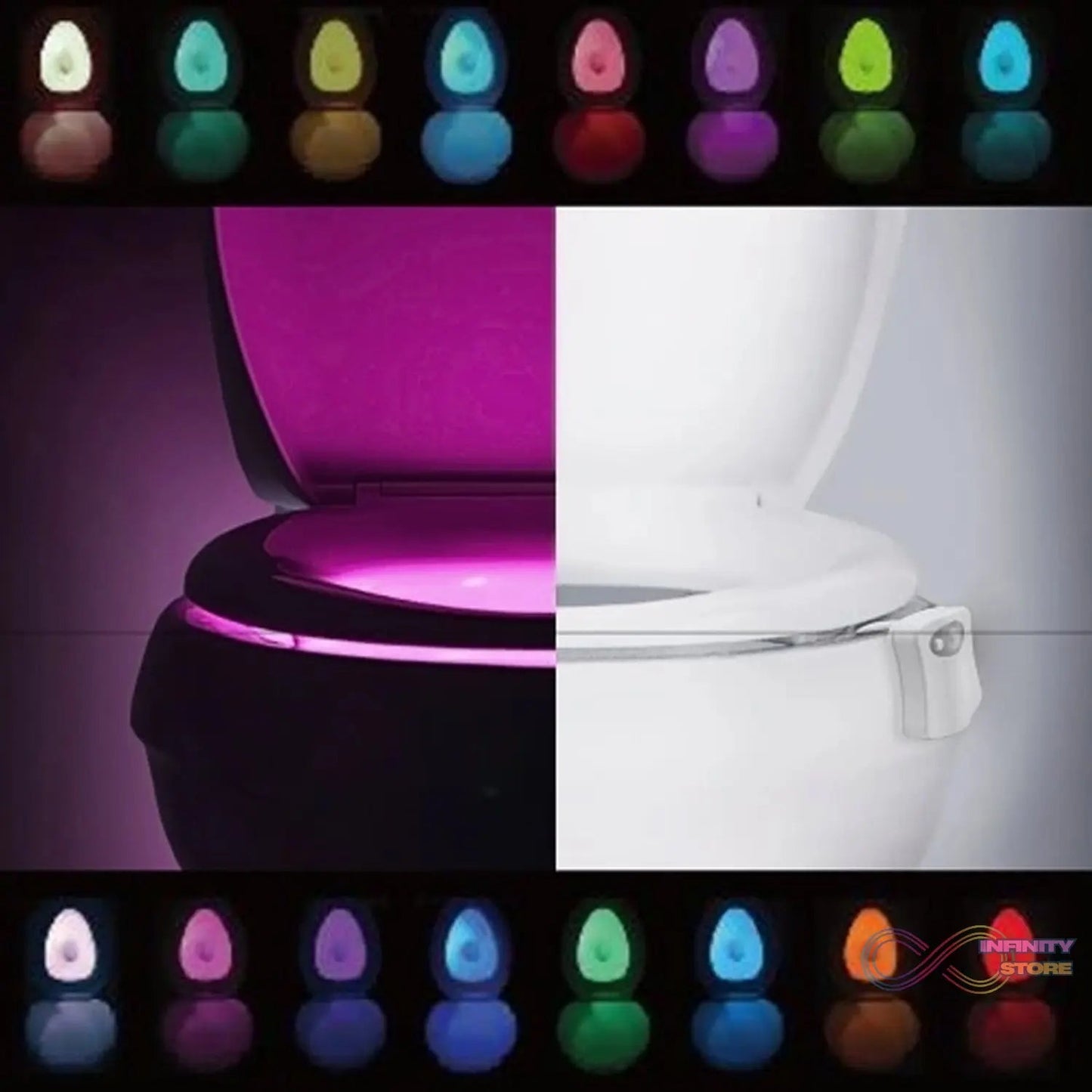 Toilet Light, LED Toilet Bowl Light Toilet Cover Lamp (1 Pc / Battery Not Included) - infinityexculsivestore.com