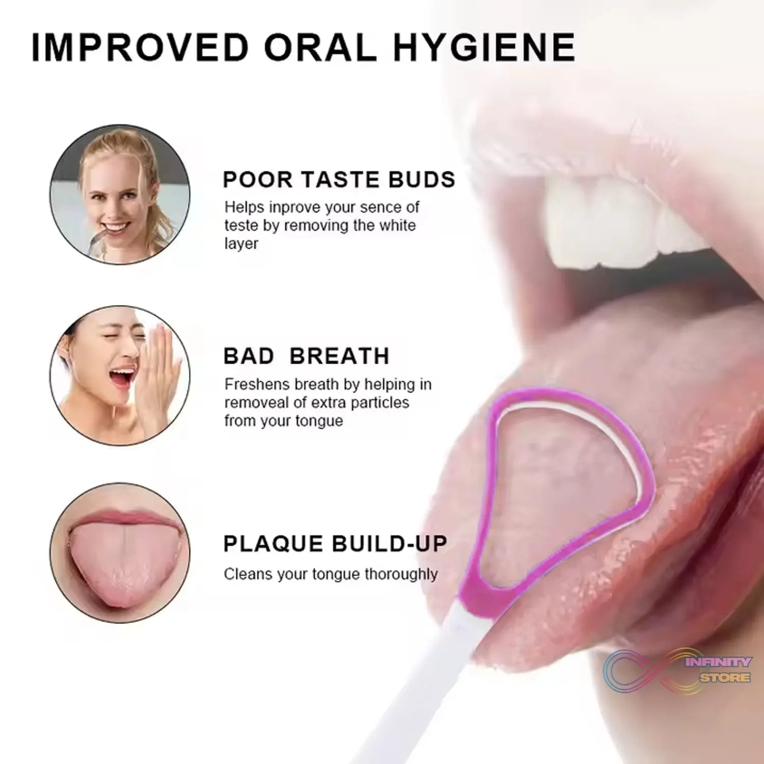 Tongue Cleaner Oral Tongue Cleaner Brush Scraper (1 Pc) - infinityexculsivestore.com