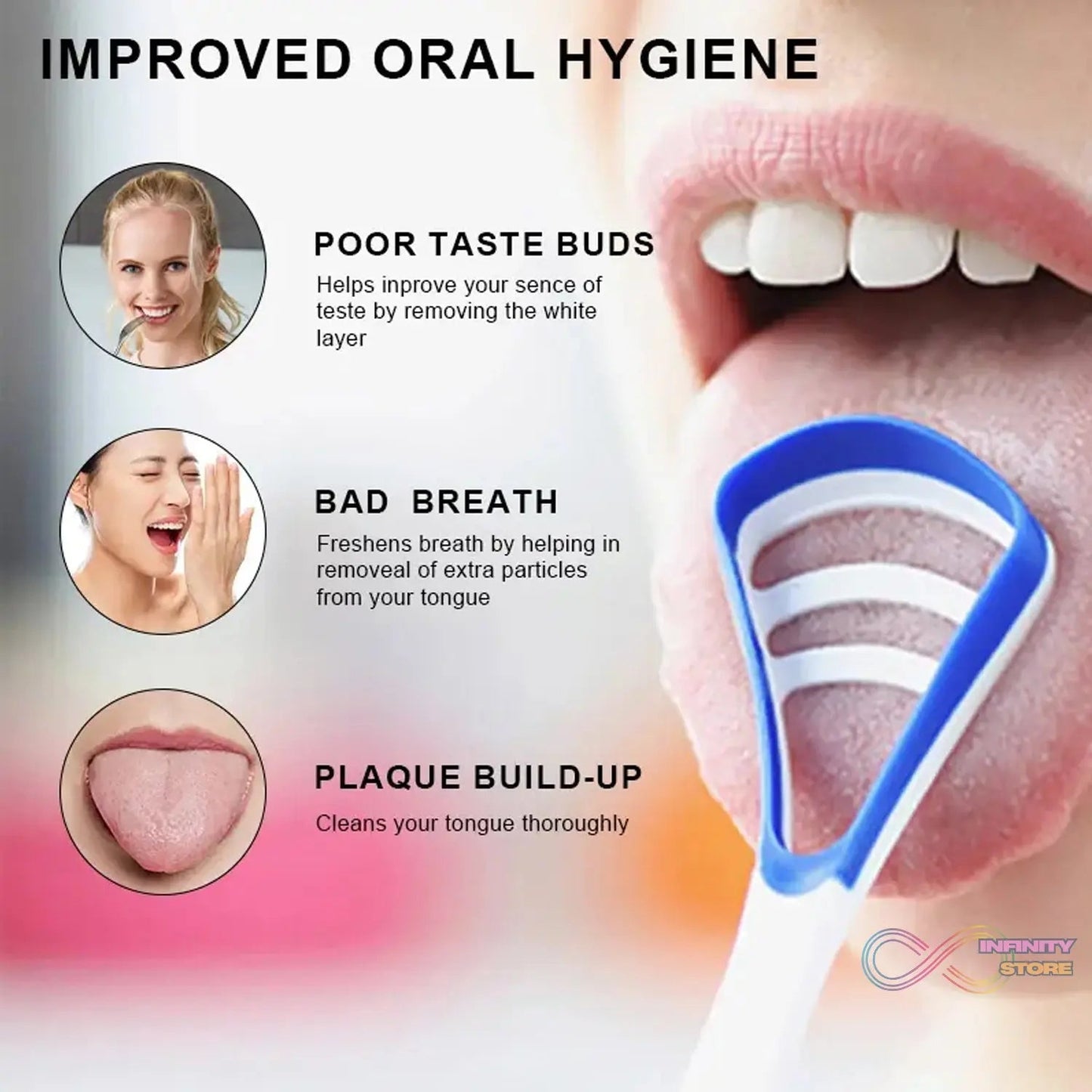 Tongue Cleaner and Scraper (1 Pc / Mix Color) - infinityexculsivestore.com