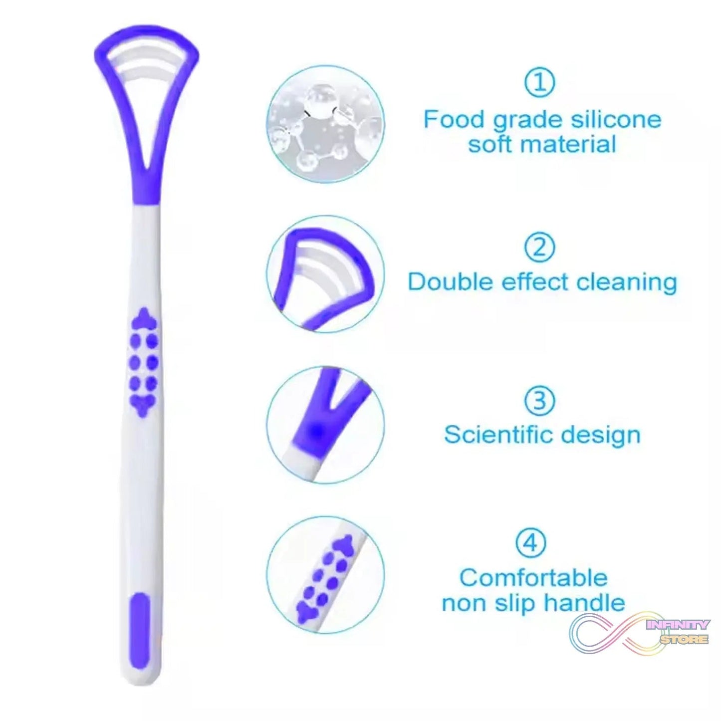 Tongue Cleaner and Scraper (1 Pc / Mix Color) - infinityexculsivestore.com