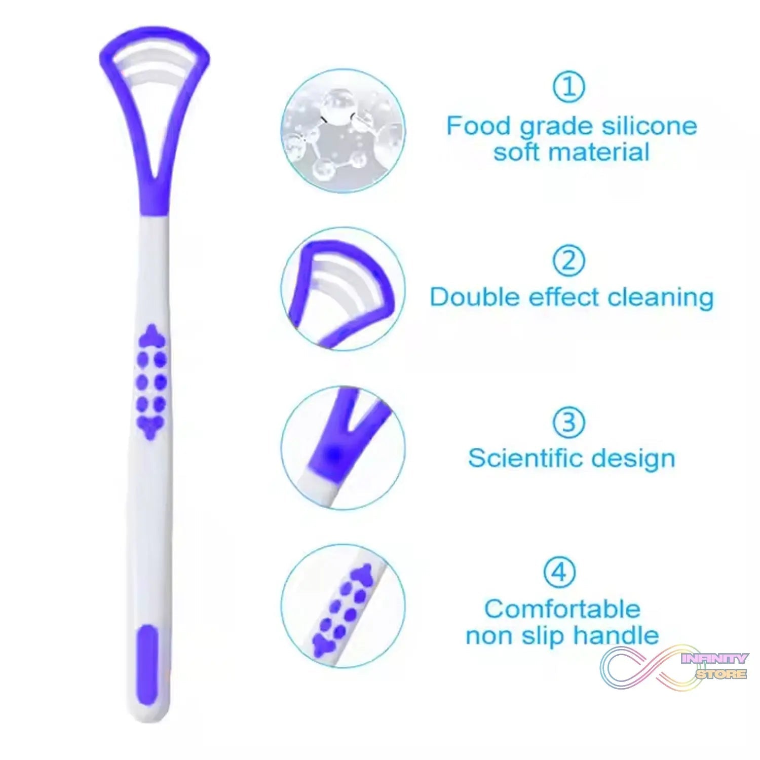 Tongue Cleaner and Scraper (1 Pc / Mix Color) - infinityexculsivestore.com