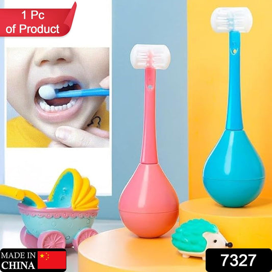 Toothbrush - Soft Bristle Toothbrush - 3 - Sided Training Toothbrush With Silicone Head, Inverted Cleaning Toothbrush for Aged 2 - 12, Children's Cleaning (1 Pc) - infinityexculsivestore.com