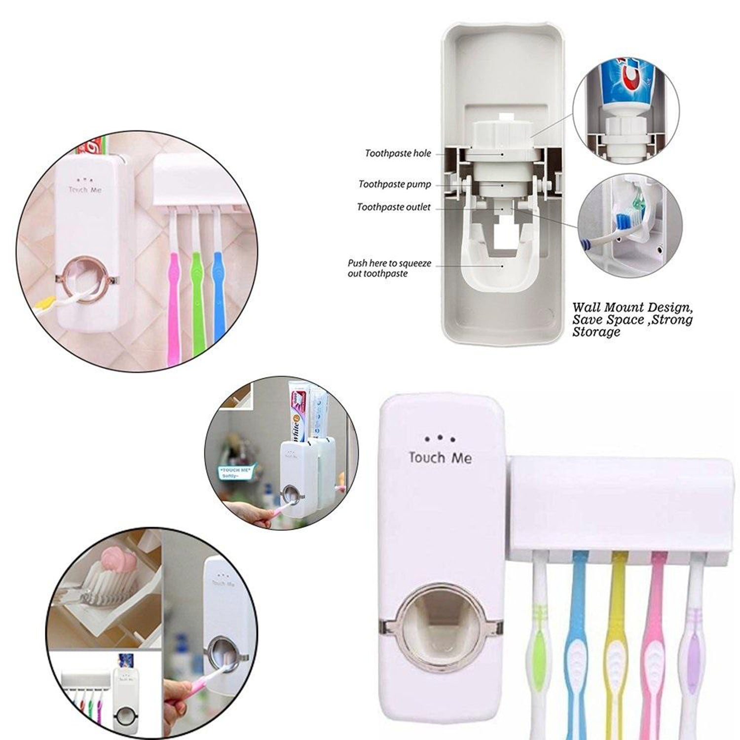 Toothpaste Dispenser & Tooth Brush Holder - infinityexculsivestore.com