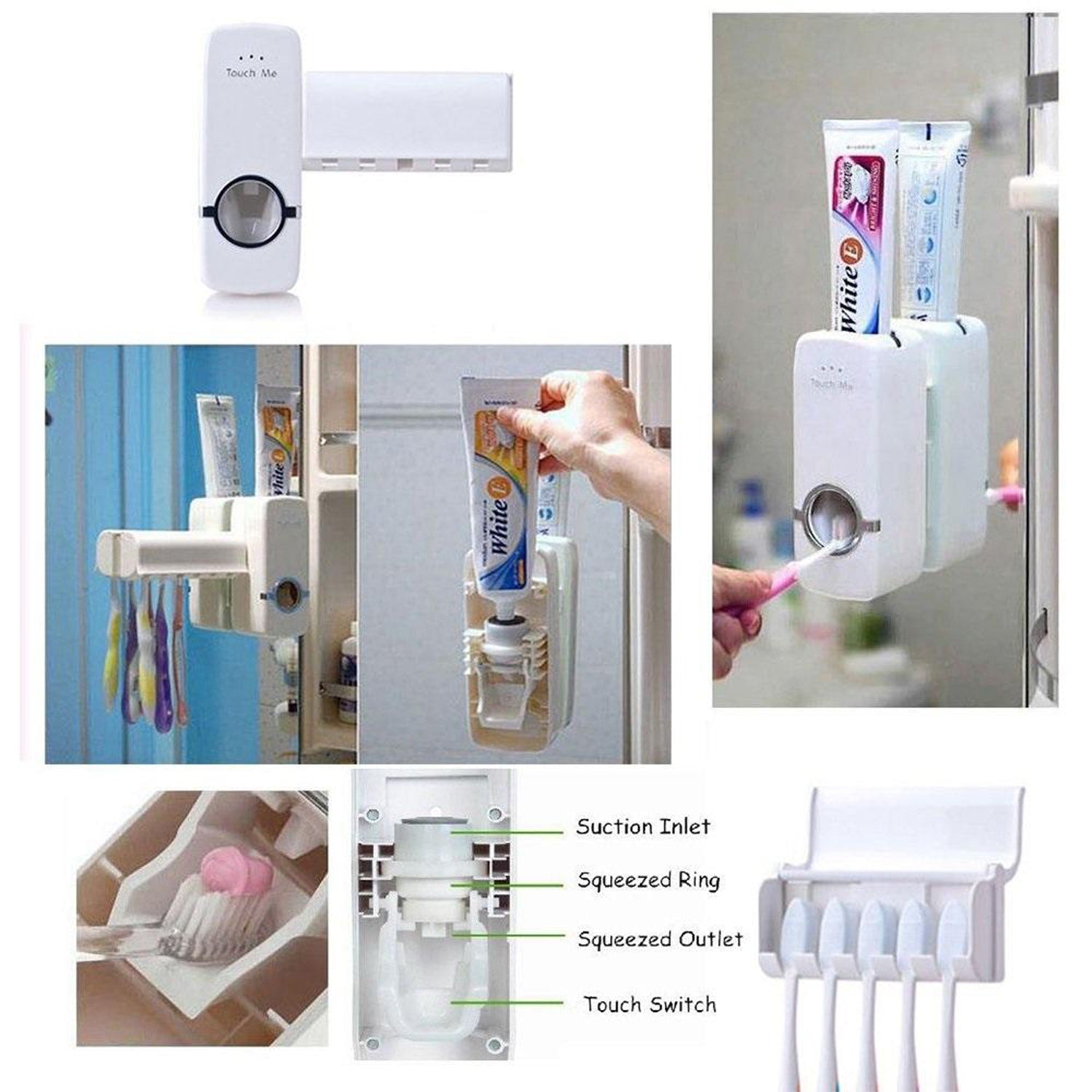 Toothpaste Dispenser & Tooth Brush Holder - infinityexculsivestore.com