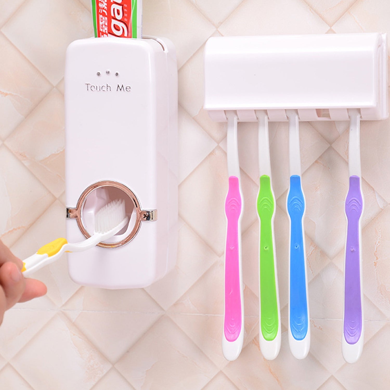 Toothpaste Dispenser & Tooth Brush Holder - infinityexculsivestore.com
