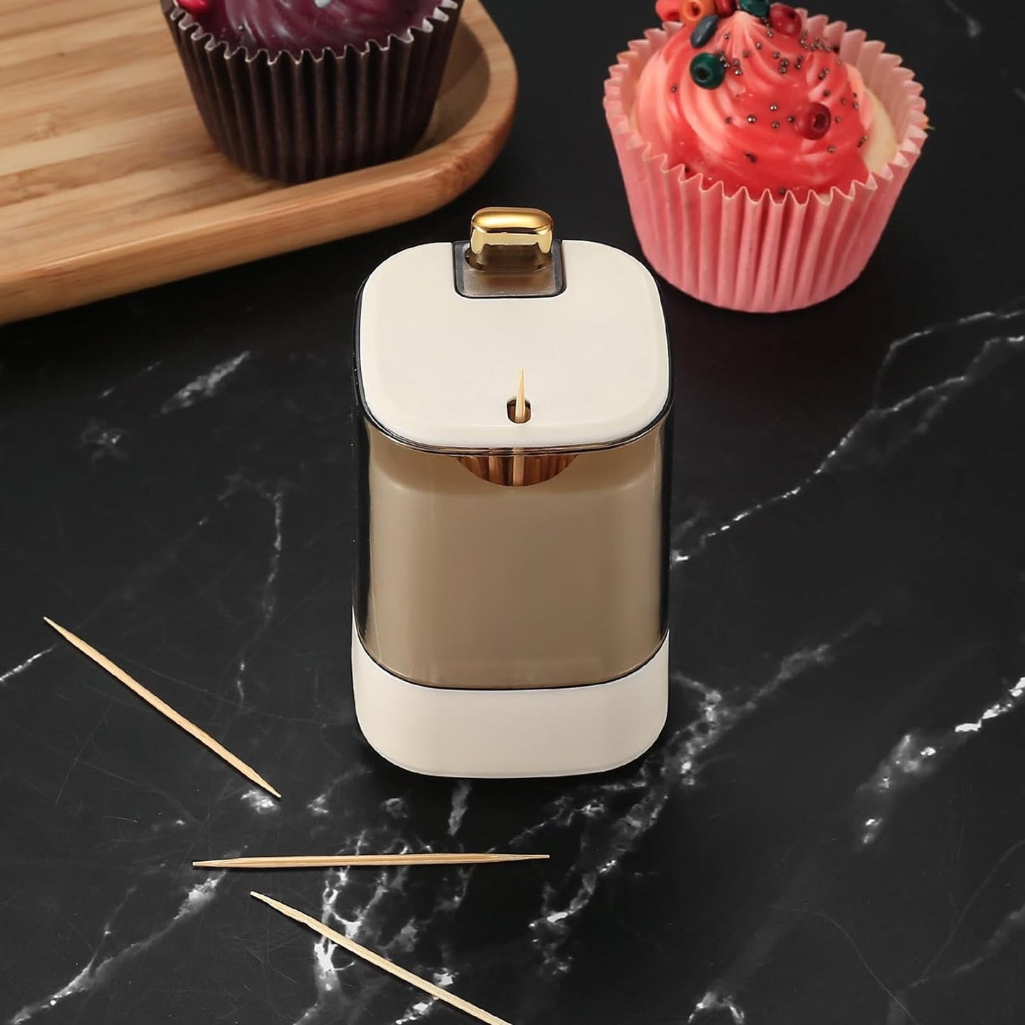 Toothpick Holder Dispensers, Automatic Toothpicks Container, Toothpicks Storage Dispensers Box, for Home Living room Kitchen Restaurant (1 Pc) - infinityexculsivestore.com