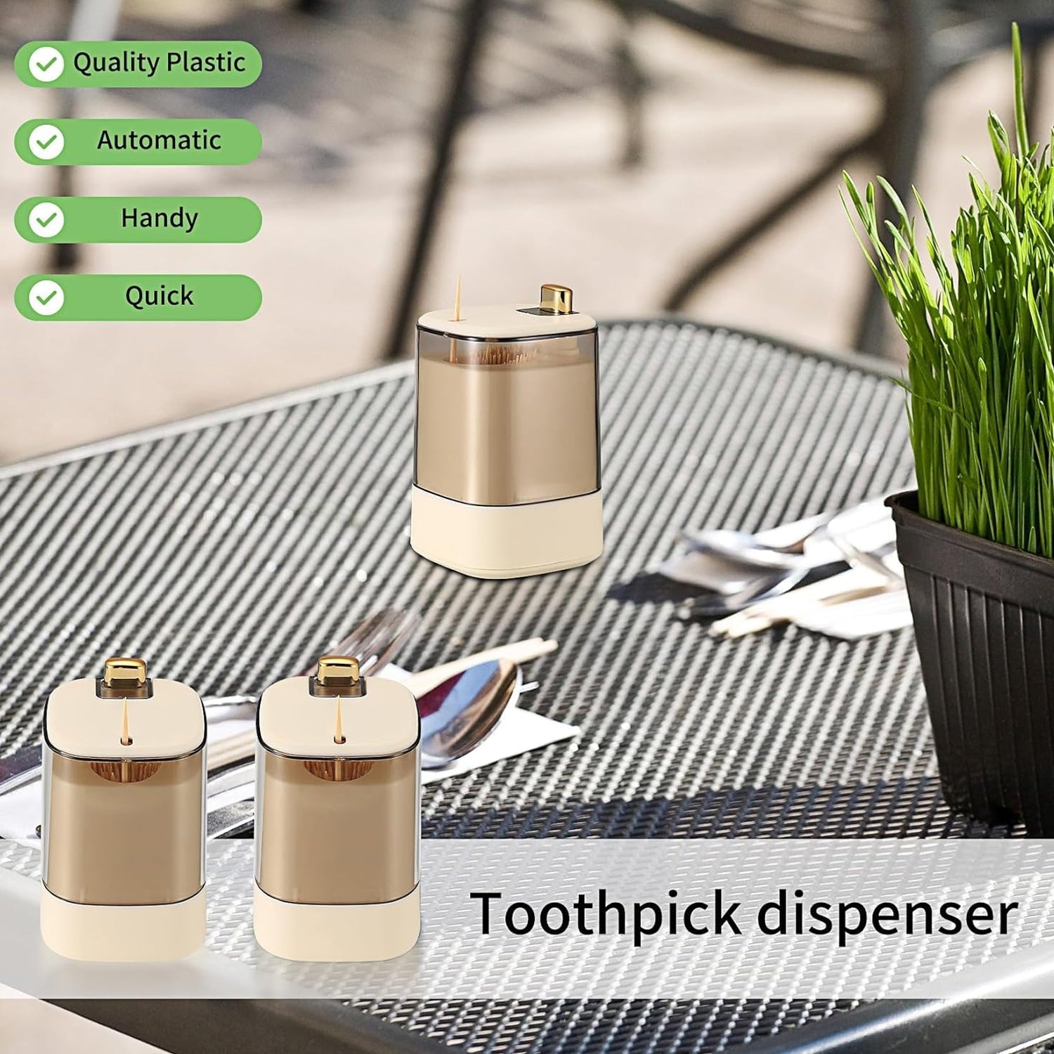 Toothpick Holder Dispensers, Automatic Toothpicks Container, Toothpicks Storage Dispensers Box, for Home Living room Kitchen Restaurant (1 Pc) - infinityexculsivestore.com