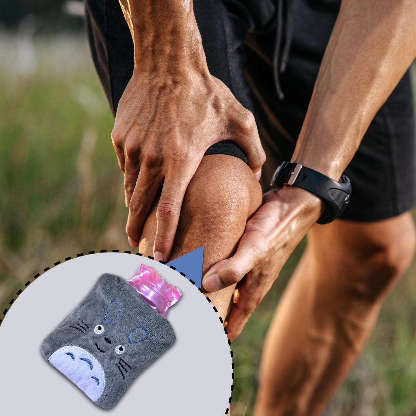 Totoro Cartoon Small Hot Water Bag with Cover for Pain Relief - infinityexculsivestore.com