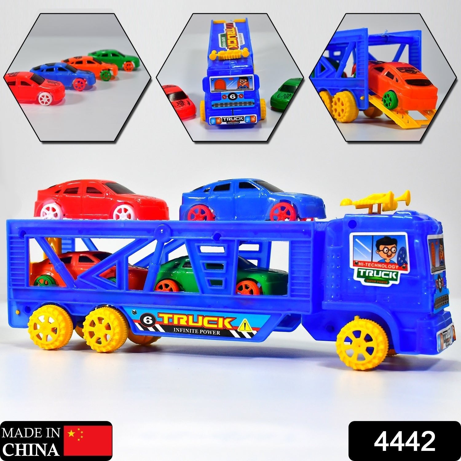 Toy Set Truck with 4 Mini Cars Toy Vehicles for Children - infinityexculsivestore.com
