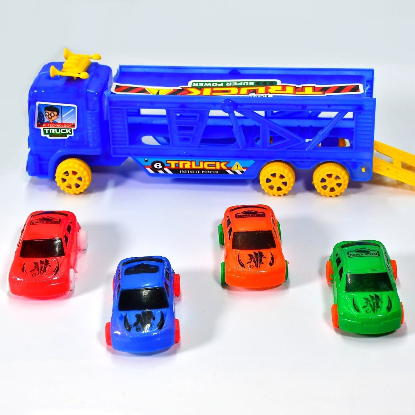Toy Set Truck with 4 Mini Cars Toy Vehicles for Children - infinityexculsivestore.com