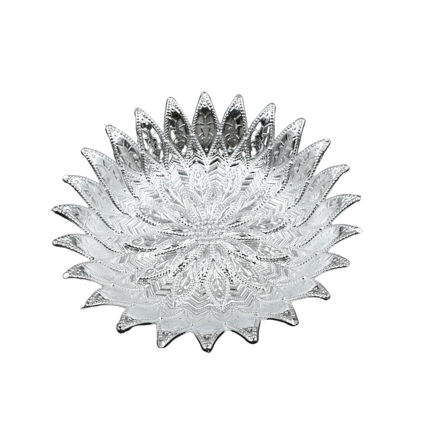 Traditional Design Serving Tray, Plastic Silver Finish Serving Tray, Multipurpose Tray, Decorative Tray, Mukhwas Serving Tray (1 Pc ) - infinityexculsivestore.com