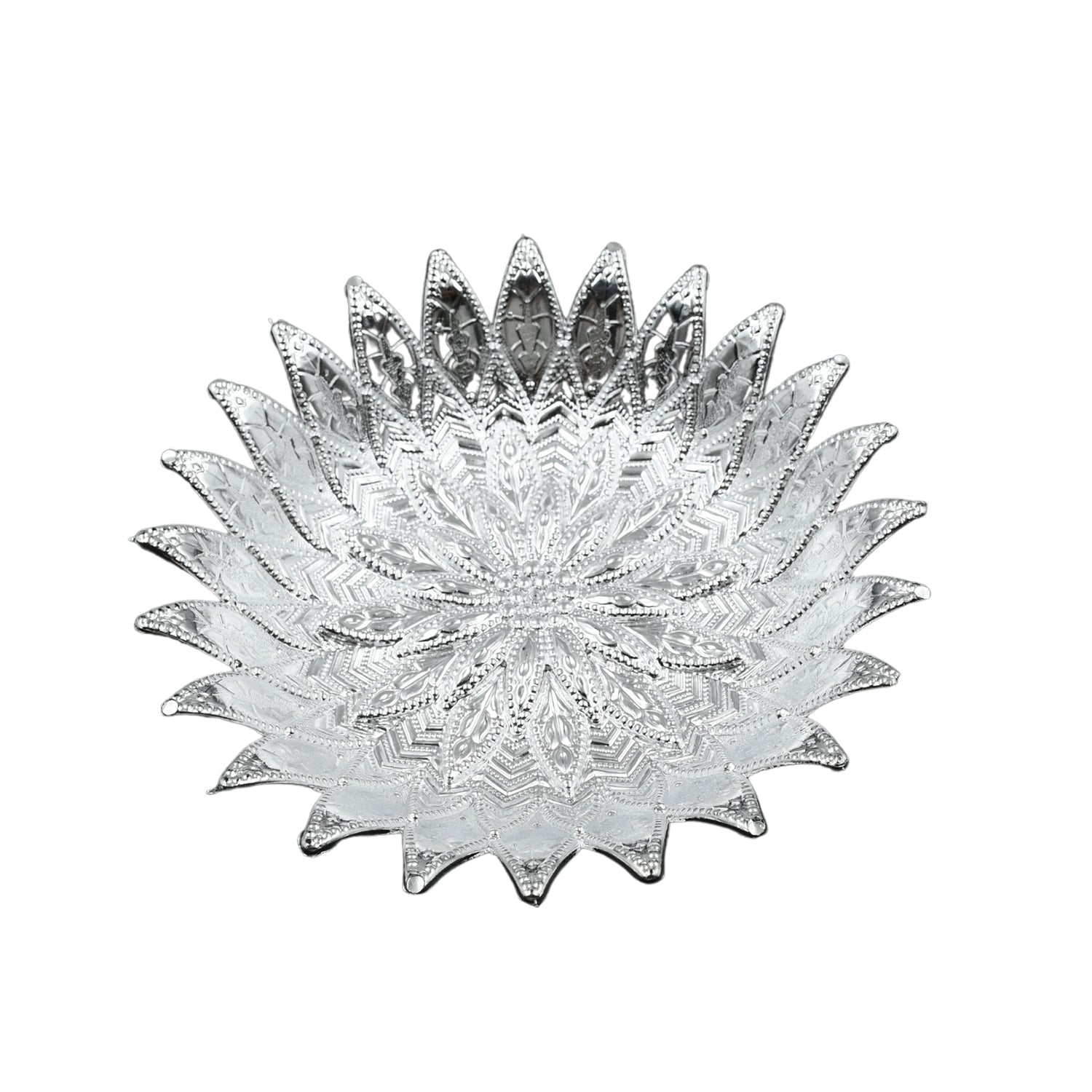 Traditional Design Serving Tray, Plastic Silver Finish Serving Tray, Multipurpose Tray, Decorative Tray, Mukhwas Serving Tray (1 Pc ) - infinityexculsivestore.com