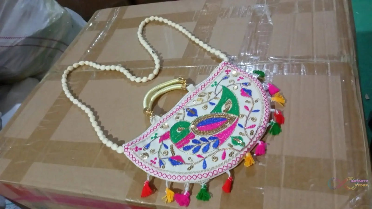 Traditional handbag, Rajasthani Jaipuri Cotton Bag (1 Pc) - infinityexculsivestore.com