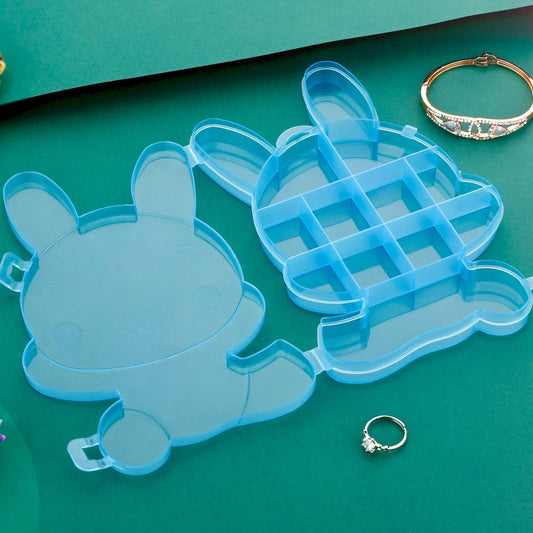 Transparent Cartoon Bear Clear Plastic Storage Box Jewelry Organizer Holder Cabinets For Small objects (1 Pc Mix Color) - infinityexculsivestore.com