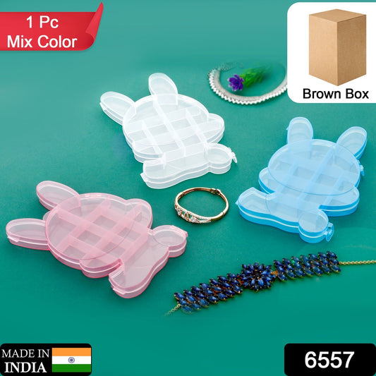 Transparent Cartoon Bear Clear Plastic Storage Box Jewelry Organizer Holder Cabinets For Small objects (1 Pc Mix Color) - infinityexculsivestore.com