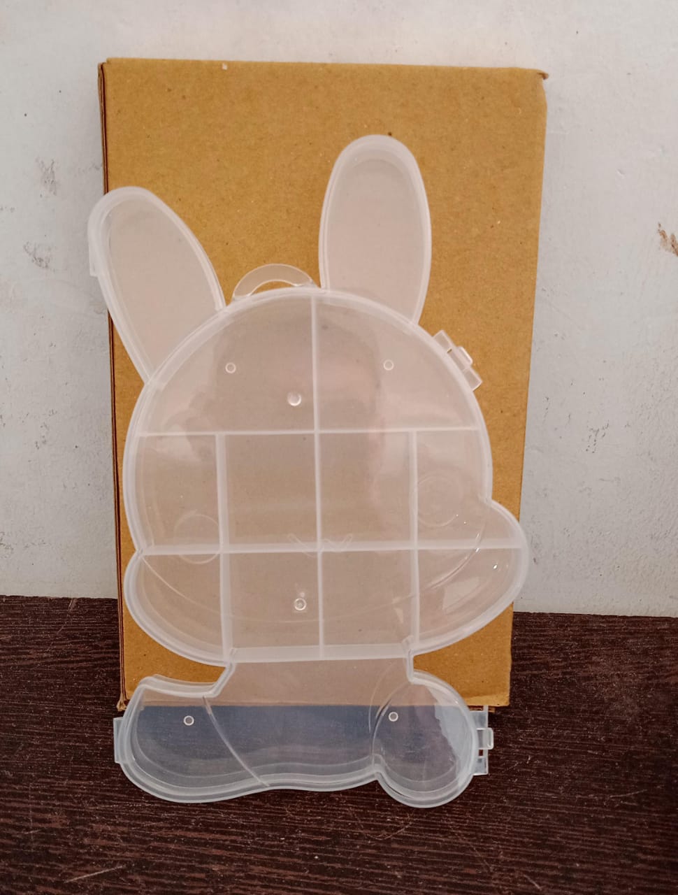 Transparent Cartoon Bear Clear Plastic Storage Box Jewelry Organizer Holder Cabinets For Small objects (1 Pc Mix Color) - infinityexculsivestore.com