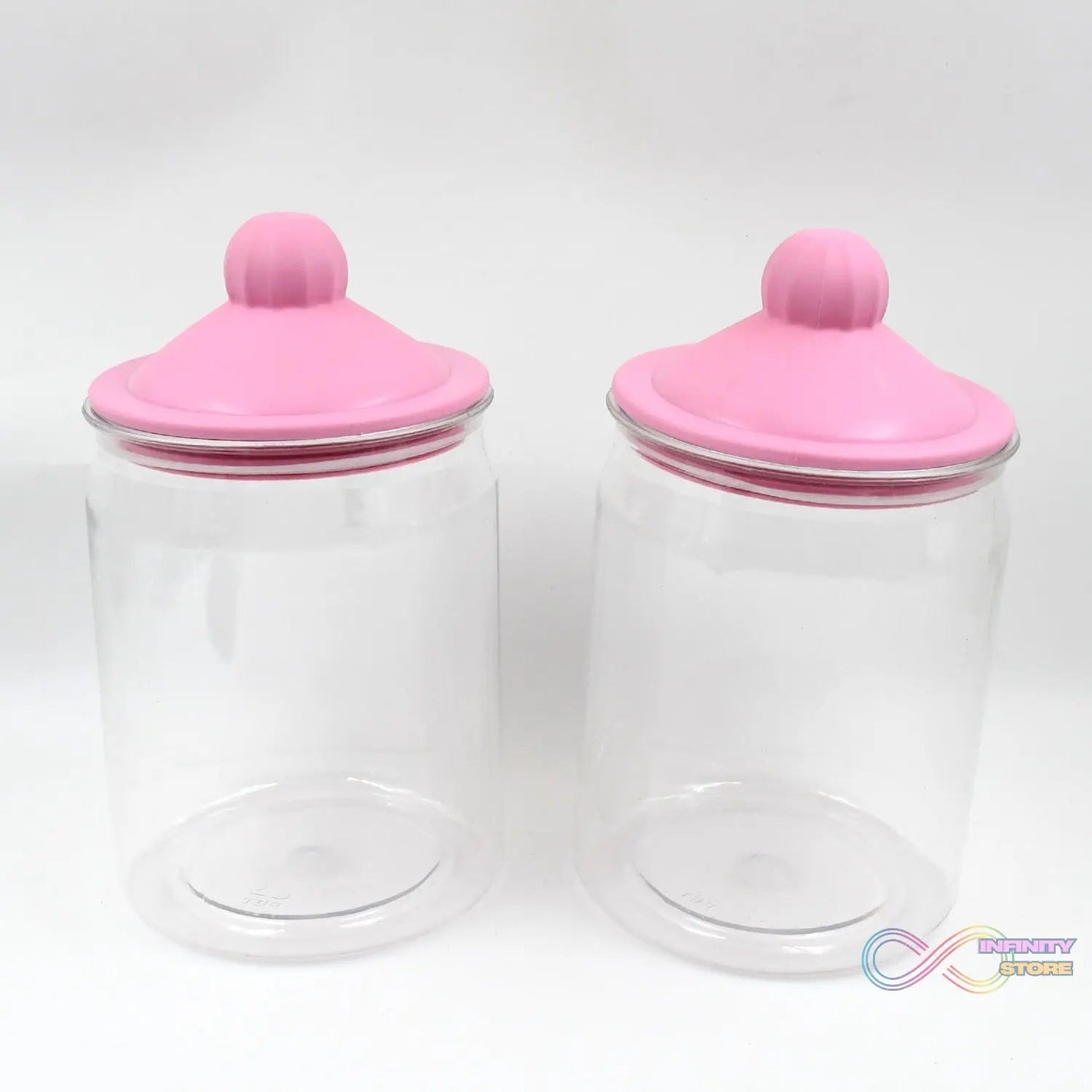 Transparent Kitchen Plastic Container/ Jar Set (2 Pcs Set / 1100 ML Approx) - infinityexculsivestore.com