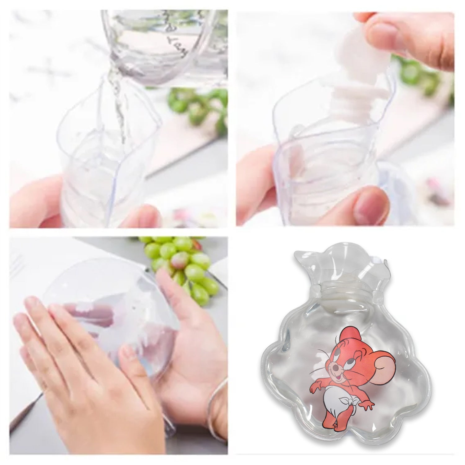 Transparent Multi - Design Hot Water Bag with Cover for Pain Relief - infinityexculsivestore.com