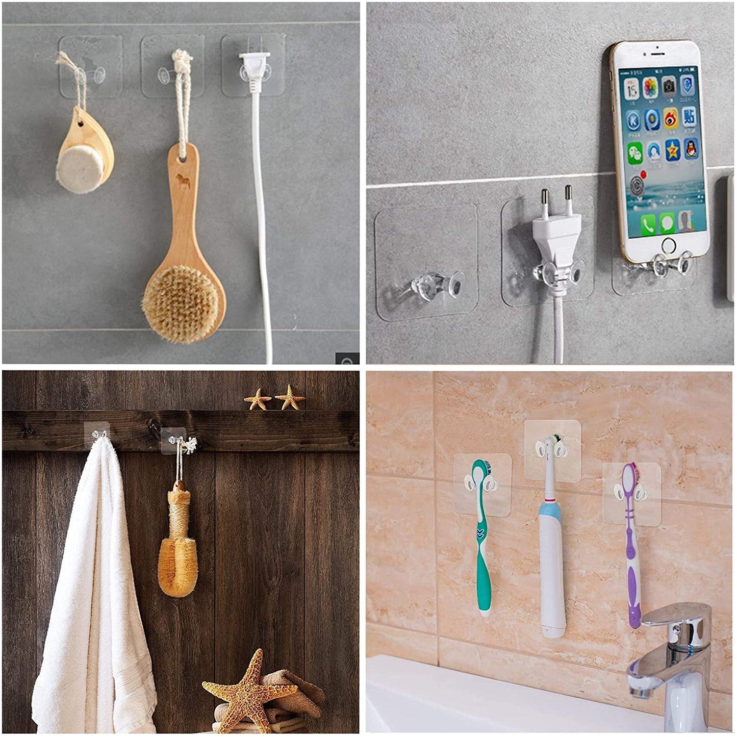 Transparent Multi - Function Wall Storage Hooks - infinityexculsivestore.com