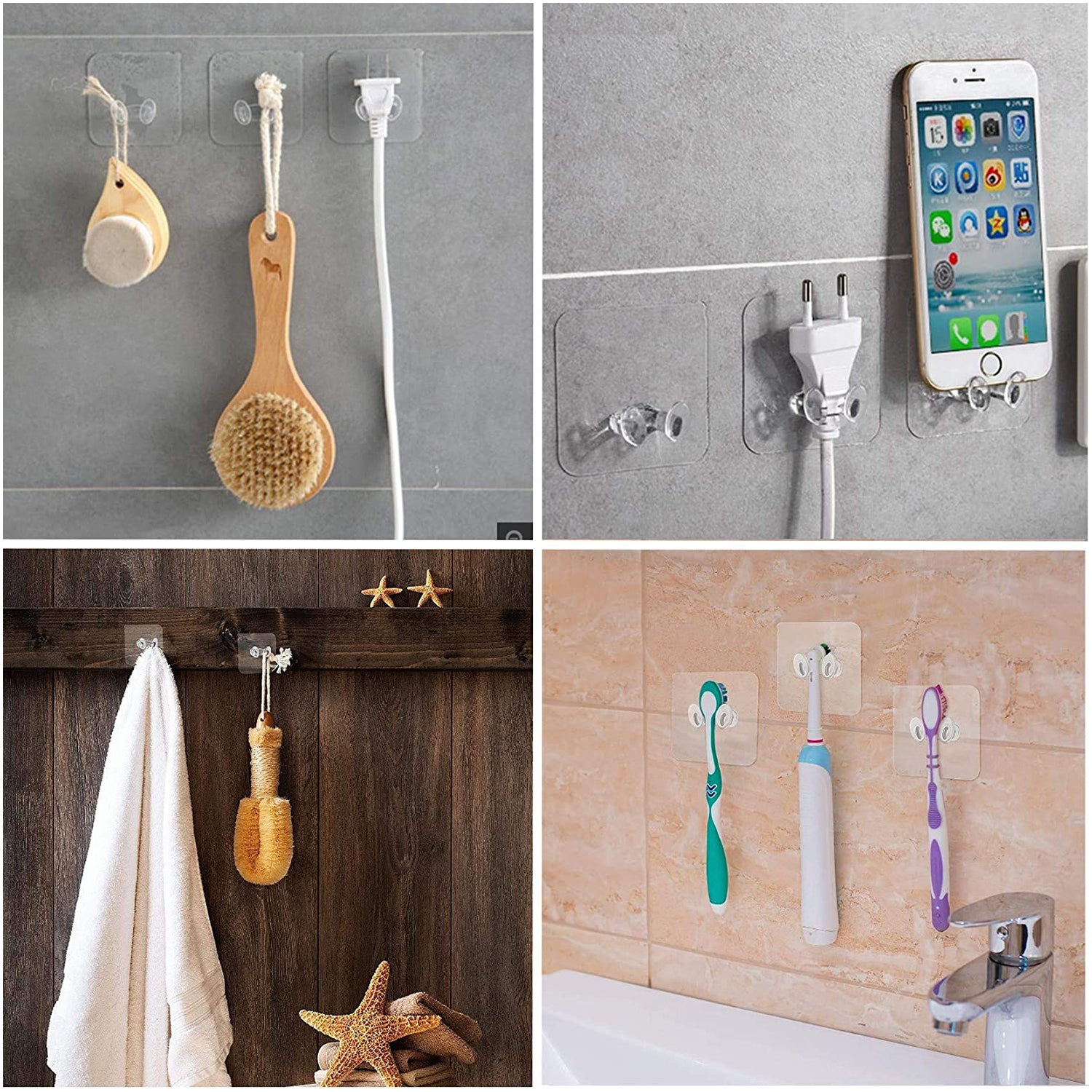 Transparent Multi - Function Wall Storage Hooks - infinityexculsivestore.com