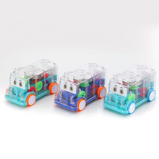 Transparent Musical Mini School Bus Toy for Kids - infinityexculsivestore.com
