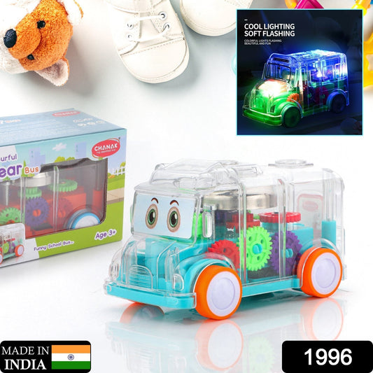 Transparent Musical Mini School Bus Toy for Kids - infinityexculsivestore.com