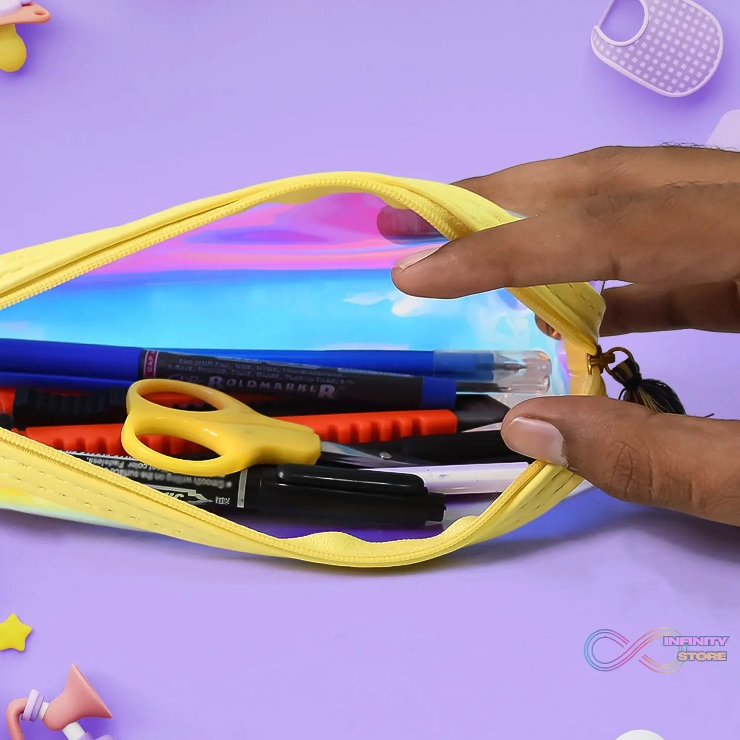 Transparent Pencil Pouch / Case PVC Waterproof Pen Bag (1 Pc) - infinityexculsivestore.com