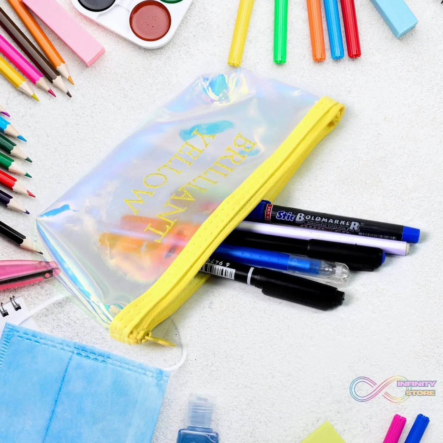 Transparent Pencil Pouch / Case Waterproof Pen Bag (1 Pc) - infinityexculsivestore.com