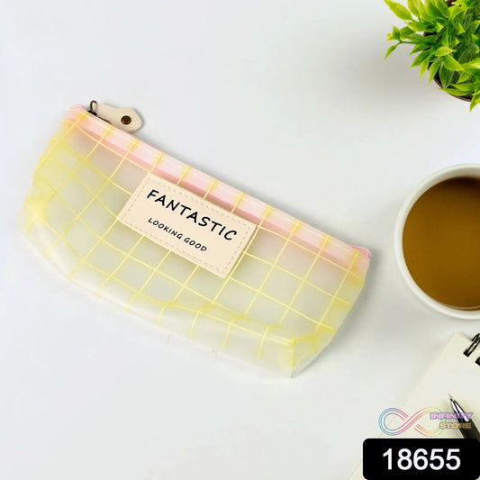 Transparent Pencil Zip Pouch Bag Zipper (1 Pc) - infinityexculsivestore.com