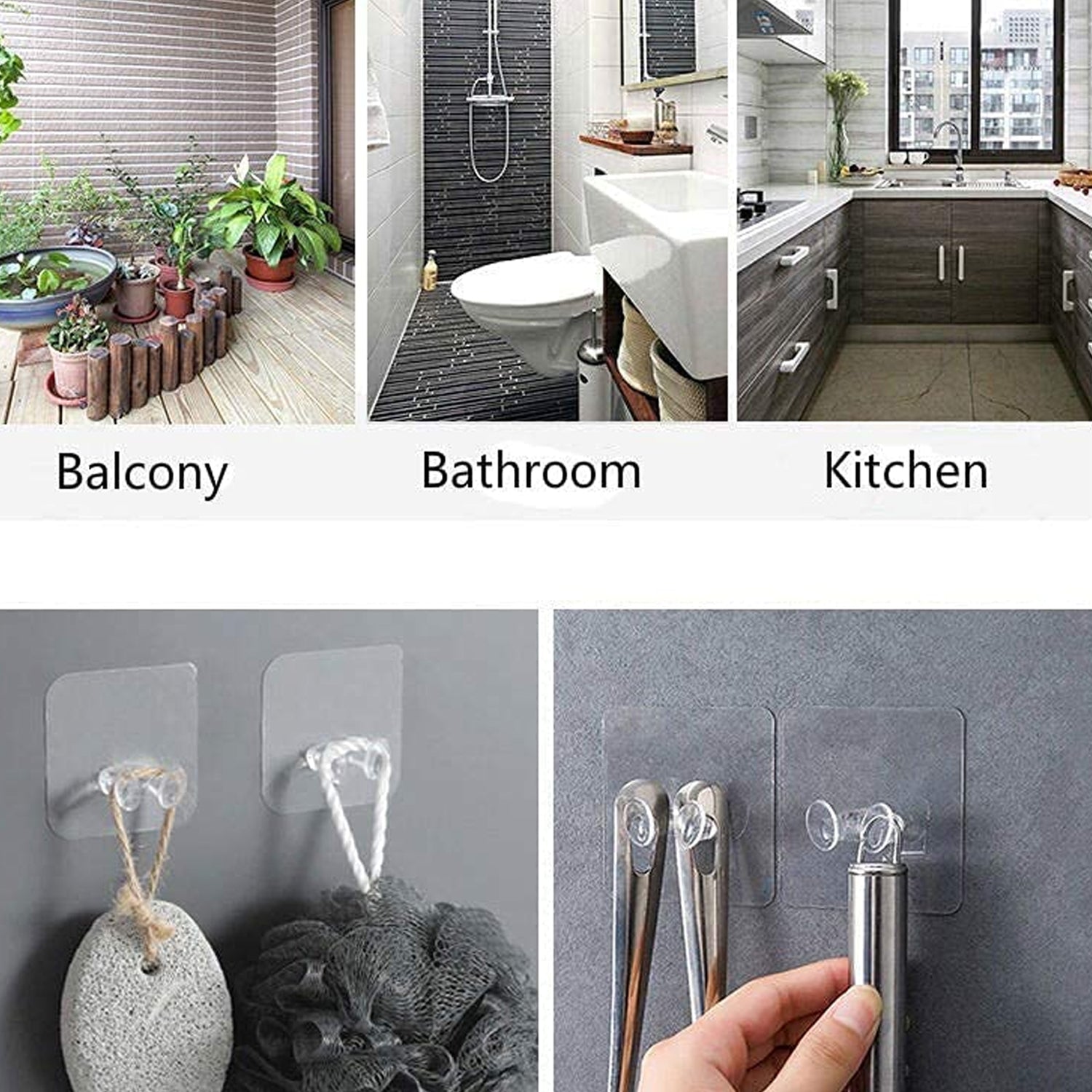 Transparent Self Adhesive Hook Seamless Drill Free Removable Wall Mounted Hanger As Toothbrush Holder Power Plug Socket Holder Waterproof and Oil Proof (1 Pc) - infinityexculsivestore.com