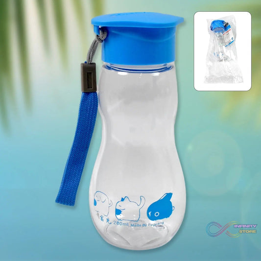 Transparent Travel Portable Water Bottle with Carry Straps (280 ML / 1 Pc) - infinityexculsivestore.com