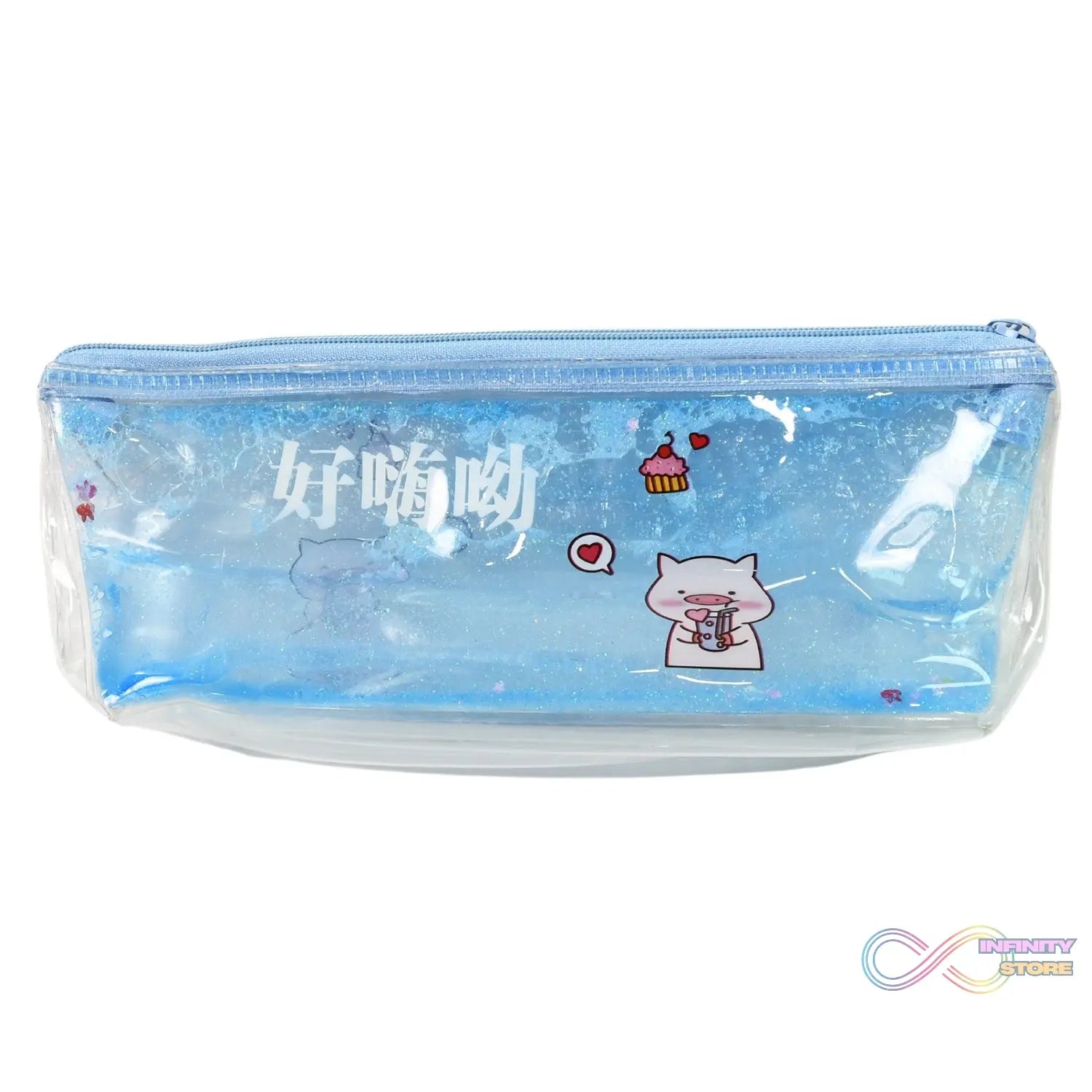 Transparent Unicorn Water Glitter Gel Pencil Zip Pouch (1 Pc) - infinityexculsivestore.com