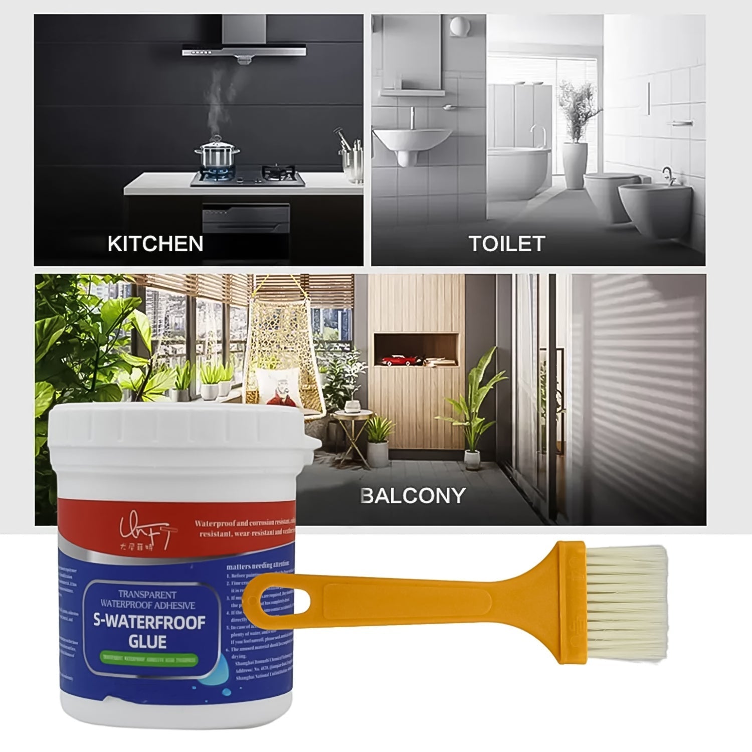 Transparent Waterproof Glue 250g with Brush, Leakage Protection Outdoor Bathroom Wall Tile Window Roof, Anti - Leakage Agent, sealant glue, Roof Sealant Waterproof Gel - infinityexculsivestore.com