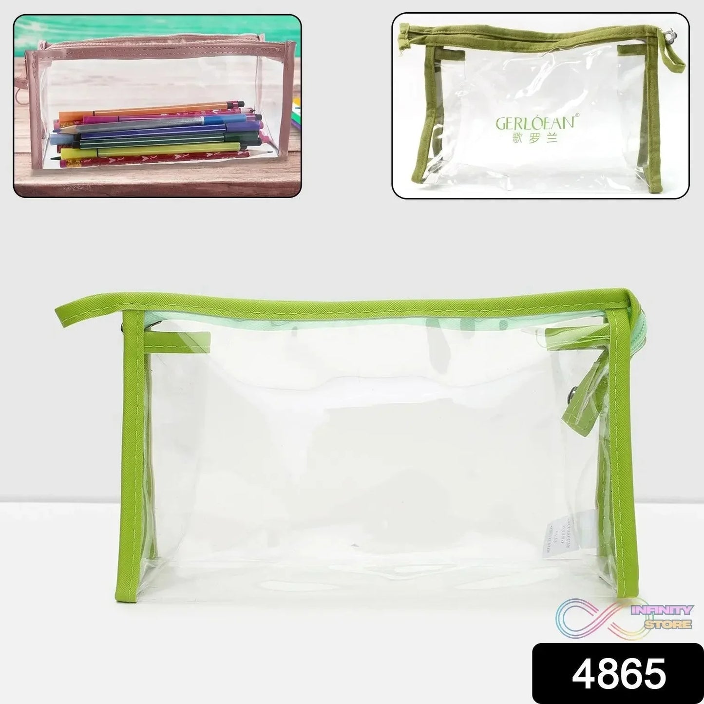 Transparent Zipper Closing Pouch (1 Pc) - infinityexculsivestore.com