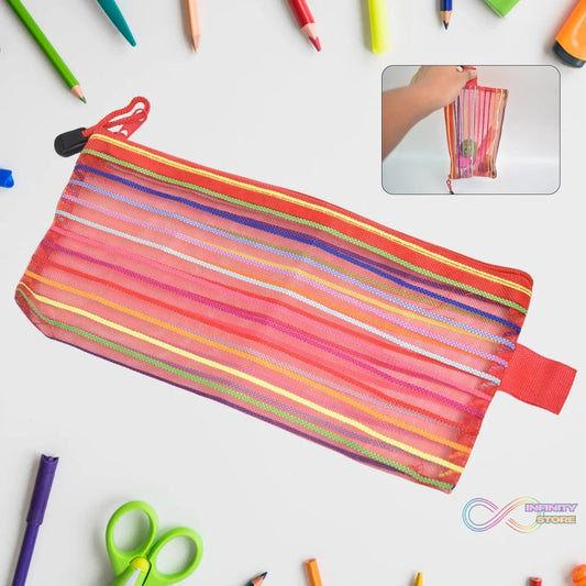 Transparent Zippered Nylon Mesh Multi Purpose Pouch / Purse - infinityexculsivestore.com