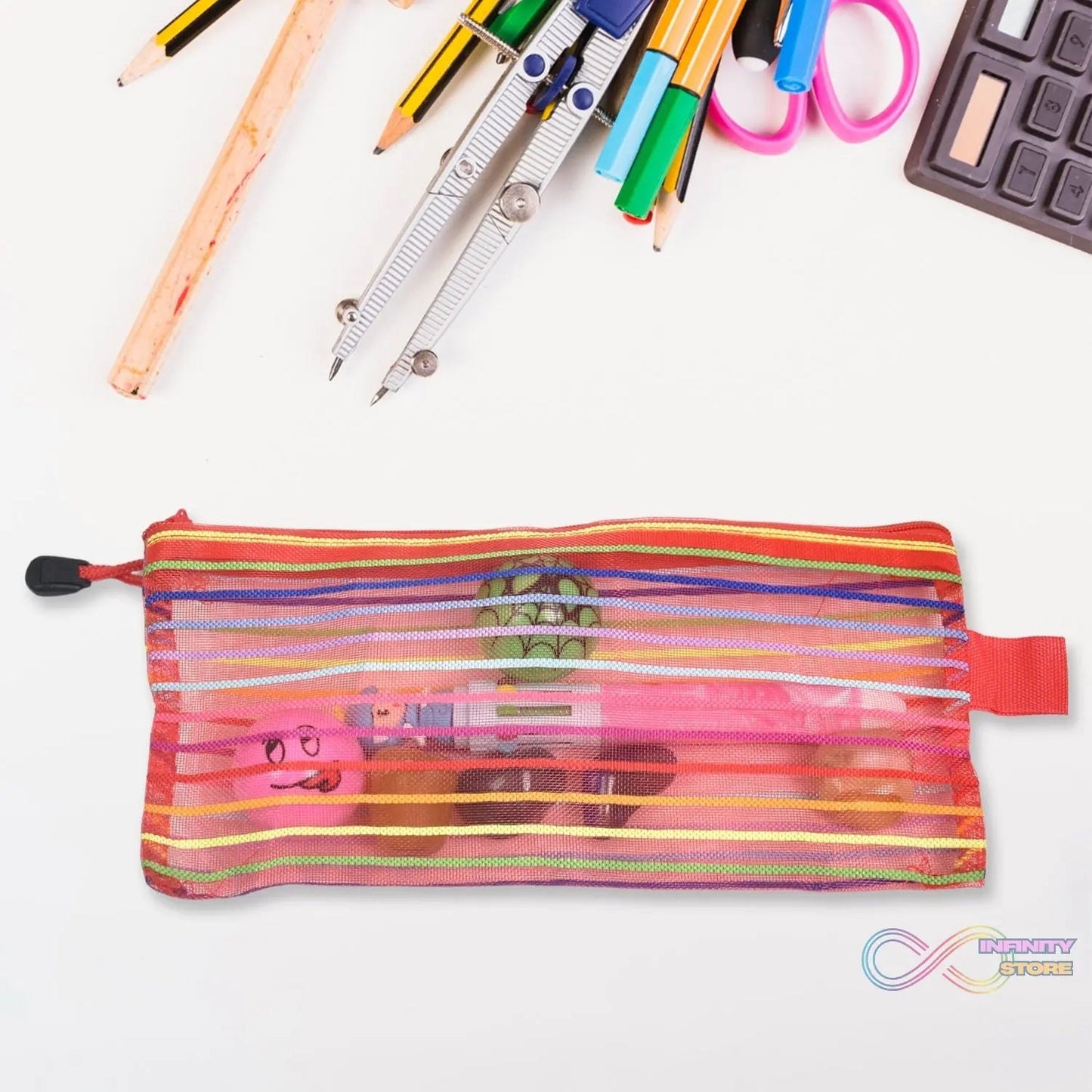 Transparent Zippered Nylon Mesh Multi Purpose Pouch / Purse - infinityexculsivestore.com