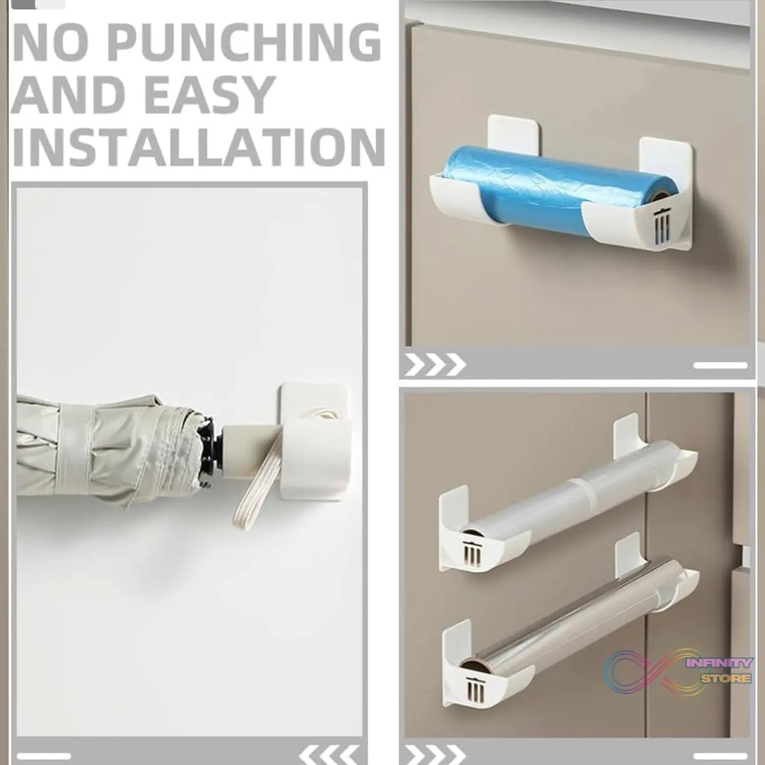 Trash Bag Holder, Wall Mounted Trash Bags Storage Rack (1 Pair) - infinityexculsivestore.com