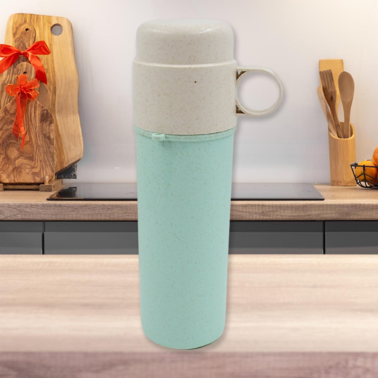 Travel Coffee Cup Portable Water Bottle Wheat Straw Coffee Tea Mug Coffee Mug with Lids for Coffee Tea Portable for School (300 ML Approx) - infinityexculsivestore.com