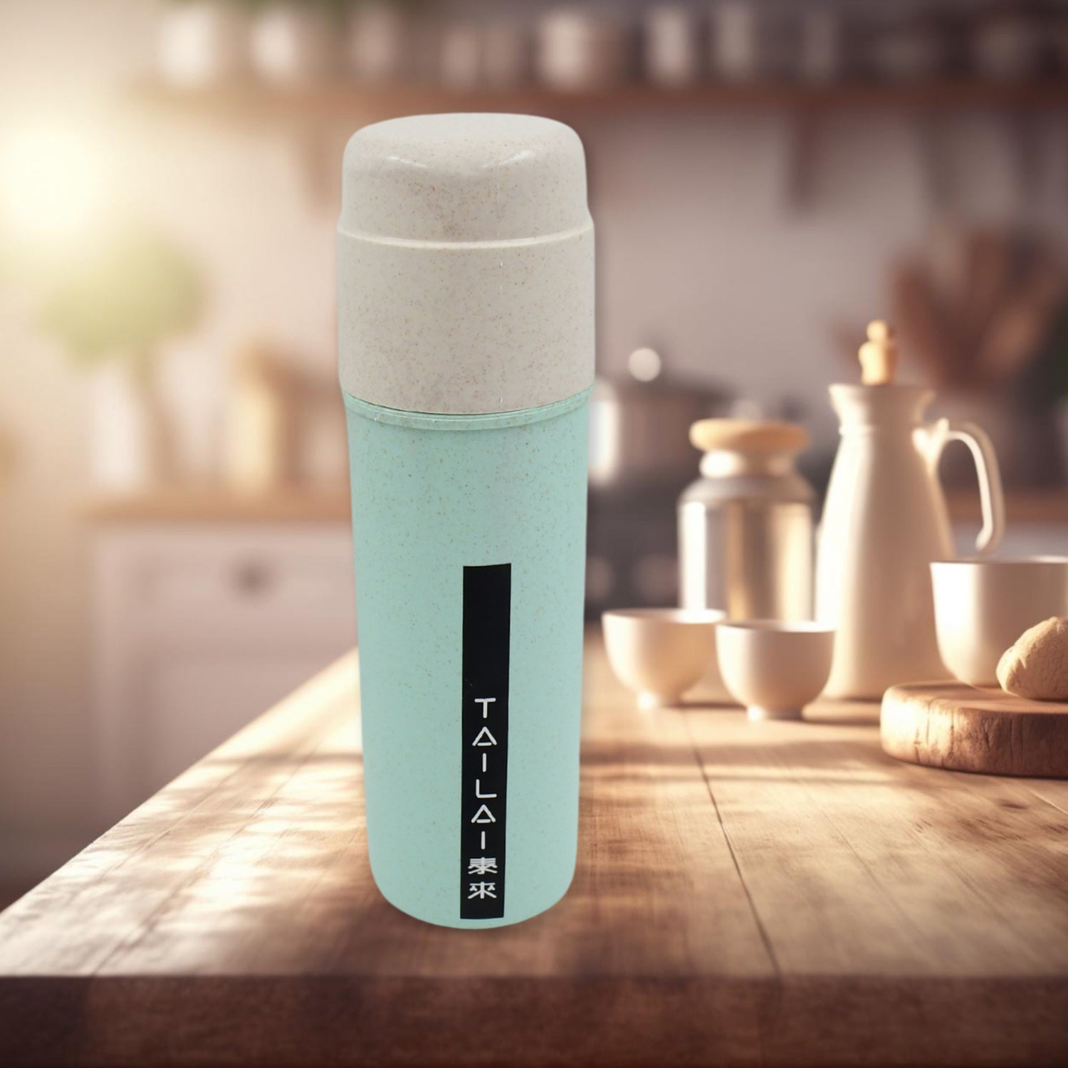 Travel Coffee Cup Portable Water Bottle Wheat Straw Coffee Tea Mug Coffee Mug with Lids for Coffee Tea Portable for School (300 ML Approx) - infinityexculsivestore.com