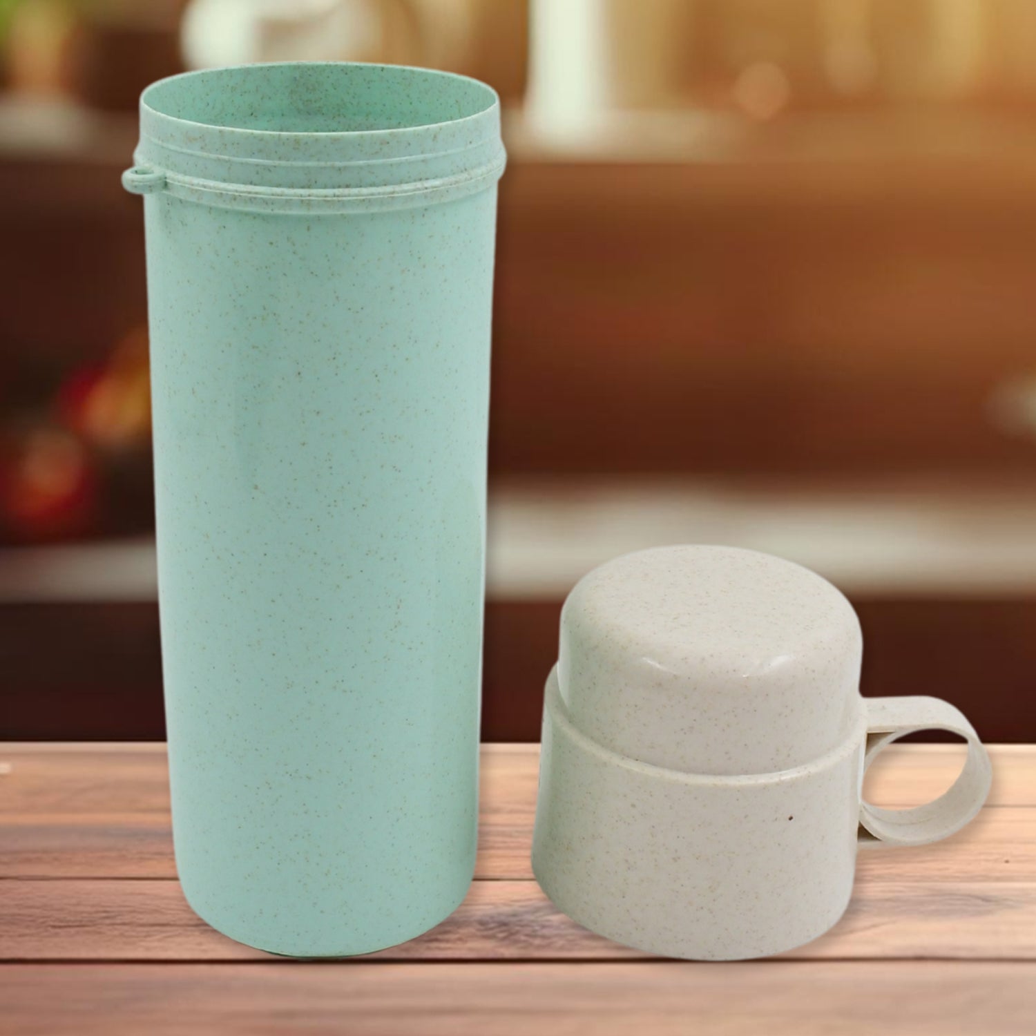 Travel Coffee Cup Portable Water Bottle Wheat Straw Coffee Tea Mug Coffee Mug with Lids for Coffee Tea Portable for School (300 ML Approx) - infinityexculsivestore.com