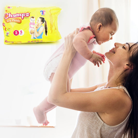 Travel - Friendly Diapers: Champs Small Diaper Pants (5 Pack) - Leakproof - infinityexculsivestore.com