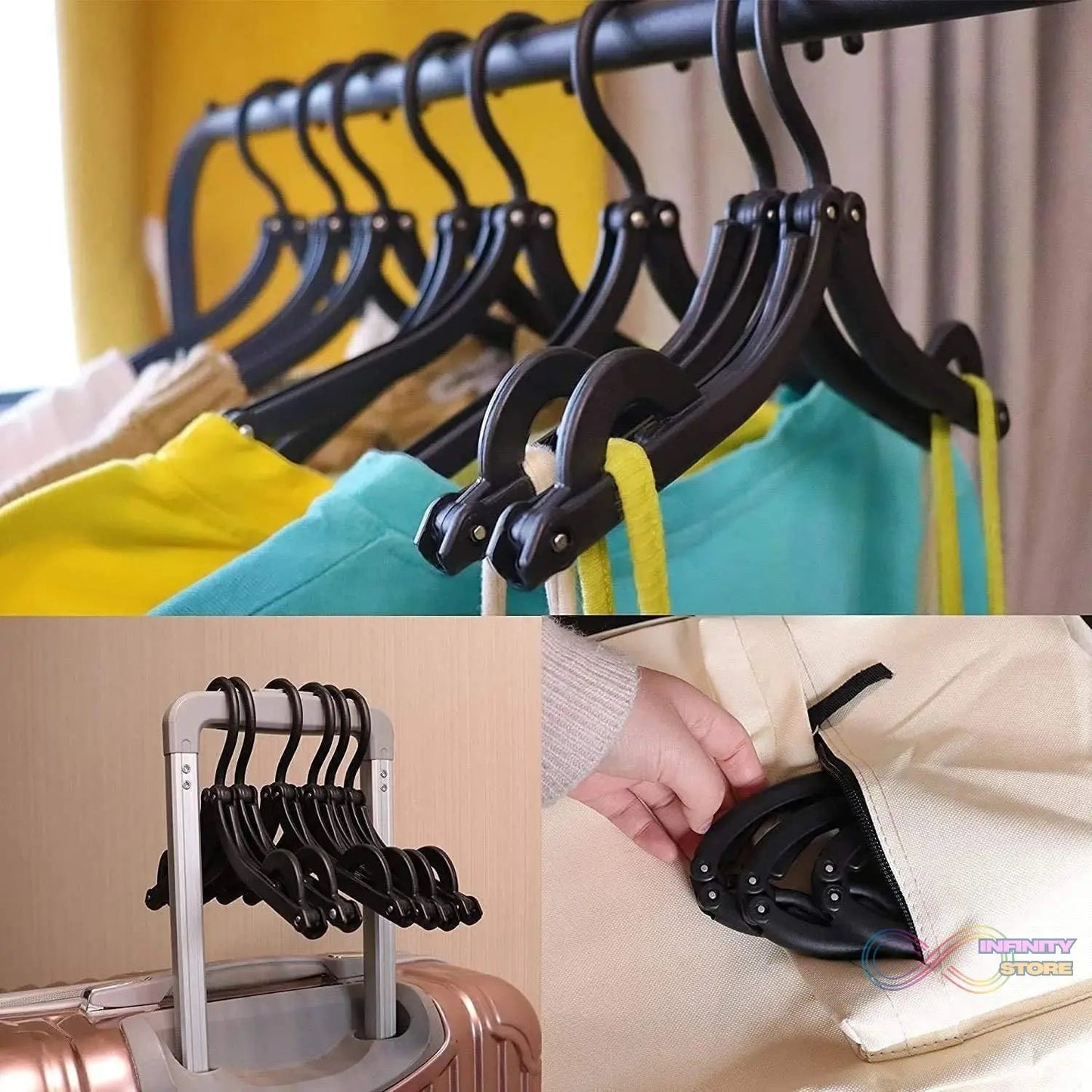 Travel Hangers, Portable Folding Clothes Hangers (1 Pc / Small) - infinityexculsivestore.com